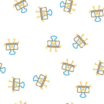 Binder clip school character vector seamless pattern Stock Illustration