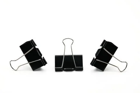 Binder clips paper clamp on an isolated background Stock Photos
