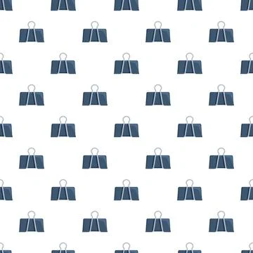 Binder clips repeat pattern on white background Stock Illustration