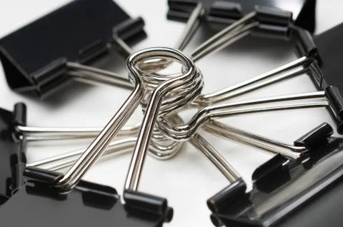 Binder Clips Stack Stock Photos