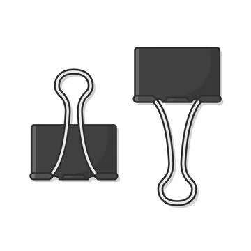Binder Clips Vector Icon Illustration. Paper Clips Flat Icon 스톡 일러스트