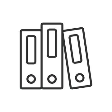 Binder files document library, icon in line design. Binder, files, document Illustrazione stock