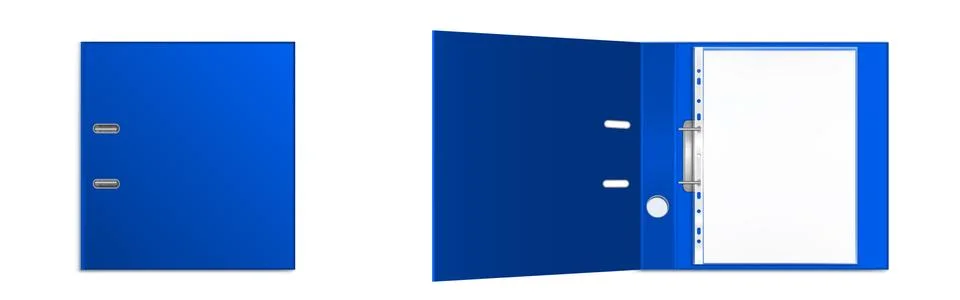 Binder folder with files in plastic punched pocket Stock Illustration