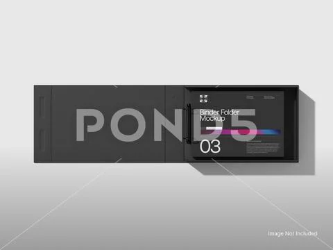 Binder Folder Mockup with Opened Display for Presentation PSDテンプレート