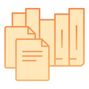 Binder folders flat icon. Office archive vector illustration isolated on white Stock Illustration