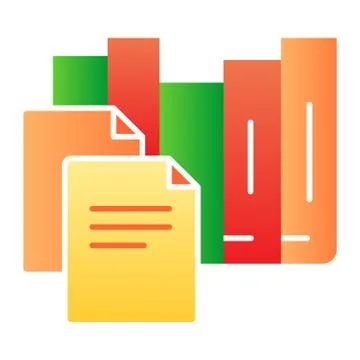 Binder folders flat icon. Office archive vector illustration isolated on white Illustrazione stock