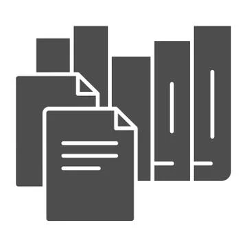 Binder folders solid icon. Office archive vector illustration isolated on white Illustrazione stock