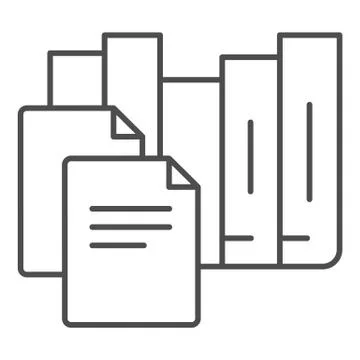 Binder folders thin line icon. Office archive vector illustration isolated on Stockillustratie