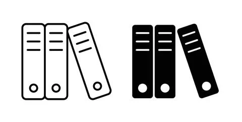 Binder icon in black and white. vector icon pack for websites Stock Illustration