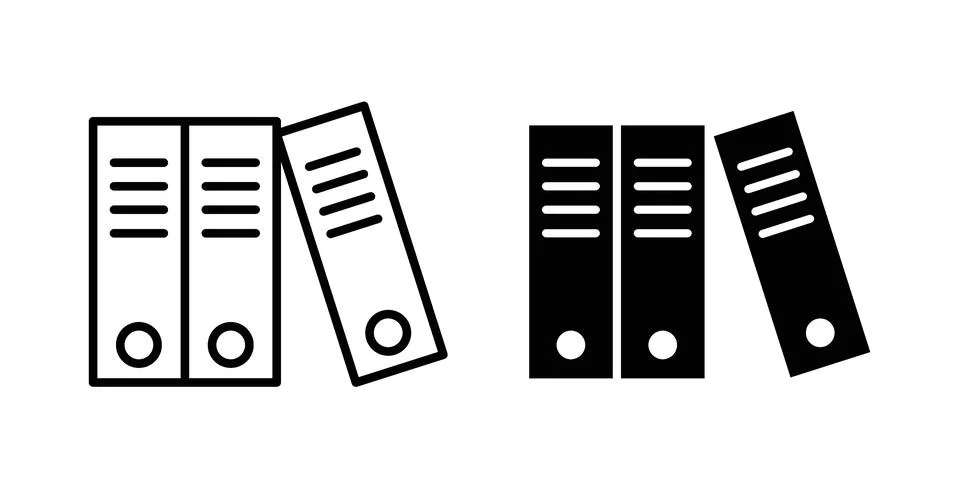 Binder icon black vector isolated on white Stock Illustration