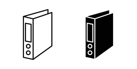 Binder icon. Style is flat and line symbol Stock Illustration
