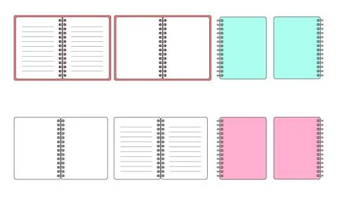 Binder Notebook Memo Frame Set Stock Illustration