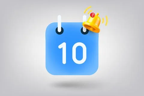 Binder with notification bell. 3d vector illustration Stock Illustration