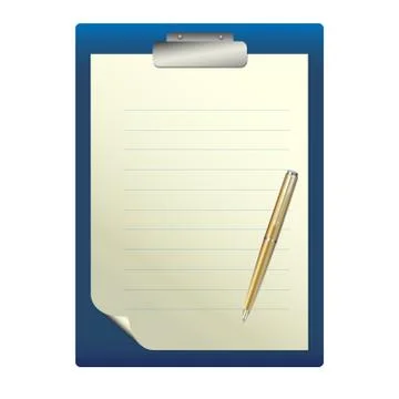 Binder. Paper. Pen. Copy space Illustrazione stock