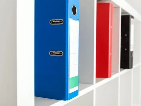 Binder stands on the shelf Stock Photos