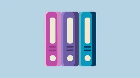 Binders Icon Animated 2d Animation with Alpha Matte Stock Footage 334993925