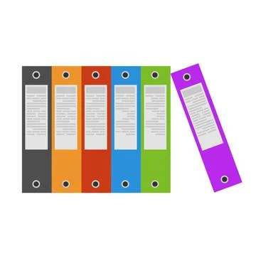 Binders office folder ring icon file vector. Document paper blank isolate... Stock Photos