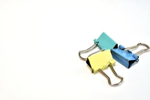 Binders or paper clips. Stock Photos