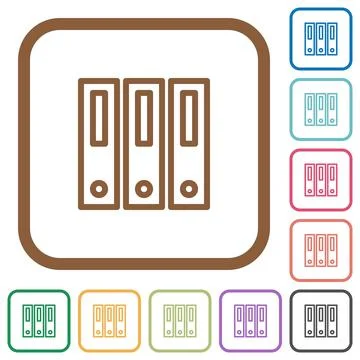 Binders simple icons Stock Illustration