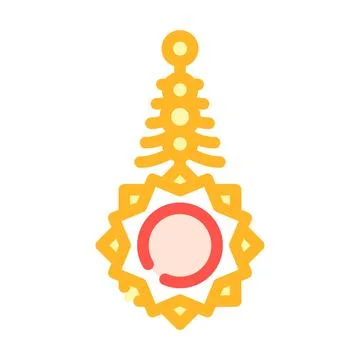Bindi forehead decoration color icon vector illustration Stock Illustration