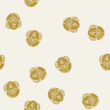 Bindi forehead decoration glyph seamless pattern Stock Illustration