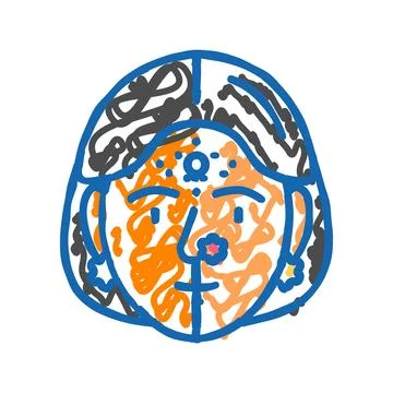 Bindi forehead decoration icon doodle illustration Stock Illustration