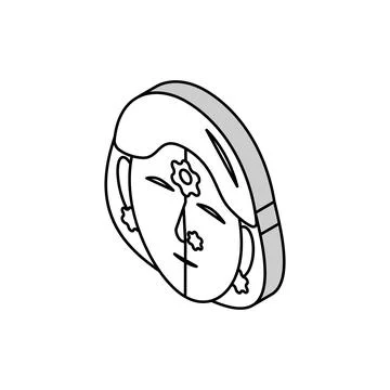 Bindi forehead decoration isometric icon vector illustration Stock Illustration