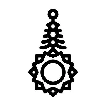 Bindi forehead decoration line icon vector illustration Stock Illustration