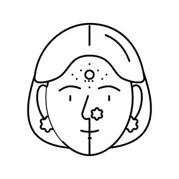 Bindi forehead decoration line icon vector illustration Stock Illustration