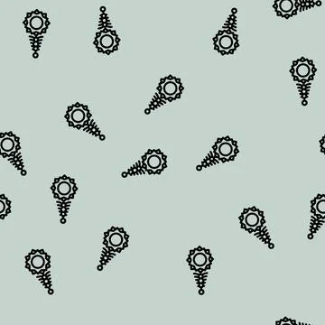 Bindi forehead decoration line vector seamless pattern Stock Illustration