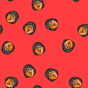 Bindi forehead decoration vector seamless pattern Stock Illustration