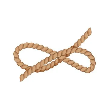 Binding rope knot cartoon vector illustration Illustrazione stock