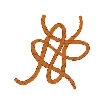 Binding rope knot cartoon vector illustration Stock Illustration
