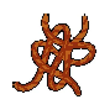 Binding rope knot pixel art vector illustration Stock Illustration