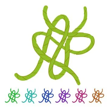 Binding rope knot vector cartoon graphic Stock Illustration