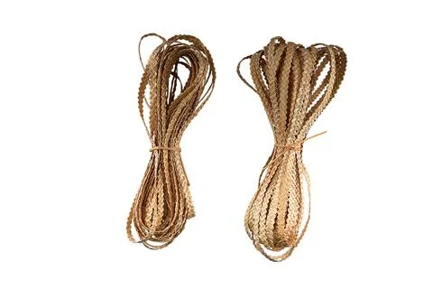 Binding of straw braided ribbons Stock Photos
