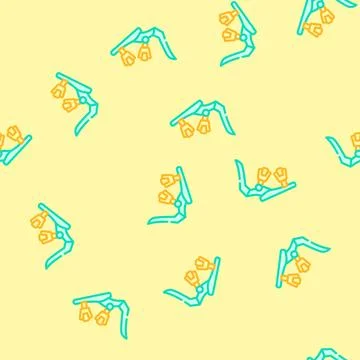 Bindings snowboard vector seamless pattern Stock Illustration