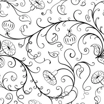 Bindweed seamless flowers pattern Stock Illustration