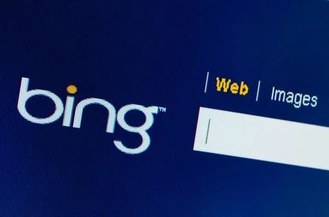 Bing search box on computer screen close-up October 20, 2011 in Fastiv, Uk... Stock Photos