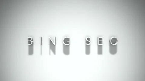 Bing seo 3D title animation with shadows on a white background Stock Footage 297268451