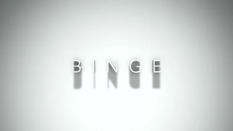 Binge 3D title animation with shadows on a white background Stock Footage 297668994