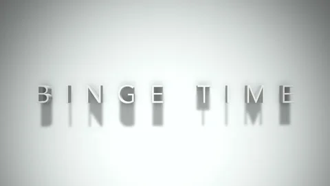 Binge time 3D title animation with shadows on a white background Stock Footage 297672947