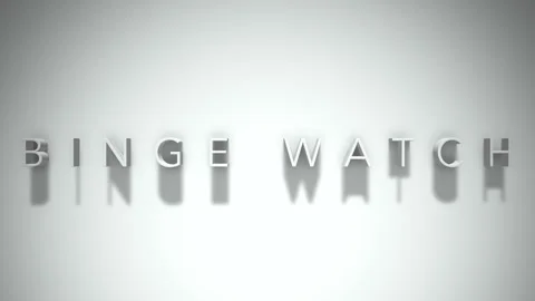 Binge watch 3D title animation with shadows on a white background Stock Footage 297672862