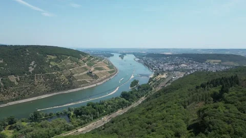 Binger Loch on the Middle Rhine - Down-Mov-Clip Stock Footage 245680922