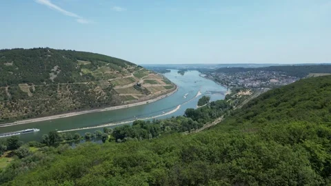 Binger Loch on the Middle Rhine - Up-Move-Zoom-In-Clip Stock Footage 245680941