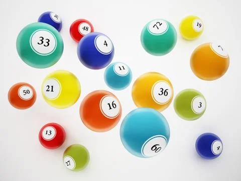 Bingo balls with generic numbers. 3D illustration Stock Illustration