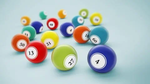 Bingo balls with generic numbers. 3D illustration Stock Illustration