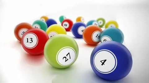 Bingo balls with generic numbers. 3D illustration Stock Illustration