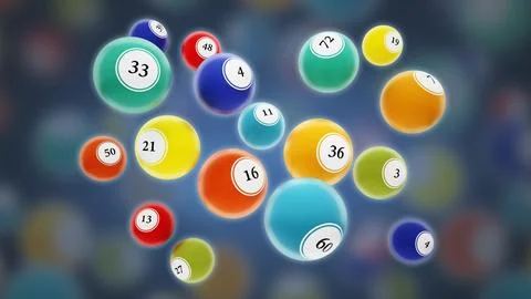 Bingo balls with generic numbers. 3D illustration Stock Illustration