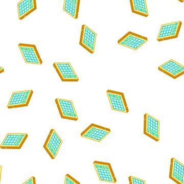 Bingo card isometric icon vector isolated illustration Stock Illustration